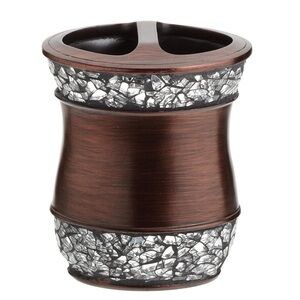 Elite Toothbrush Holder Bronze Glass Crystal Trim